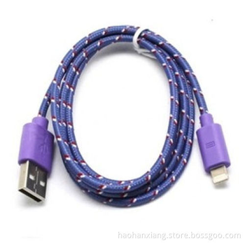 Fabric Wire USB Cable for iPhone 5/5S/5